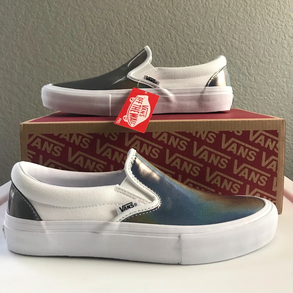 NWT Iridescent/Holographic Slip-On Vans